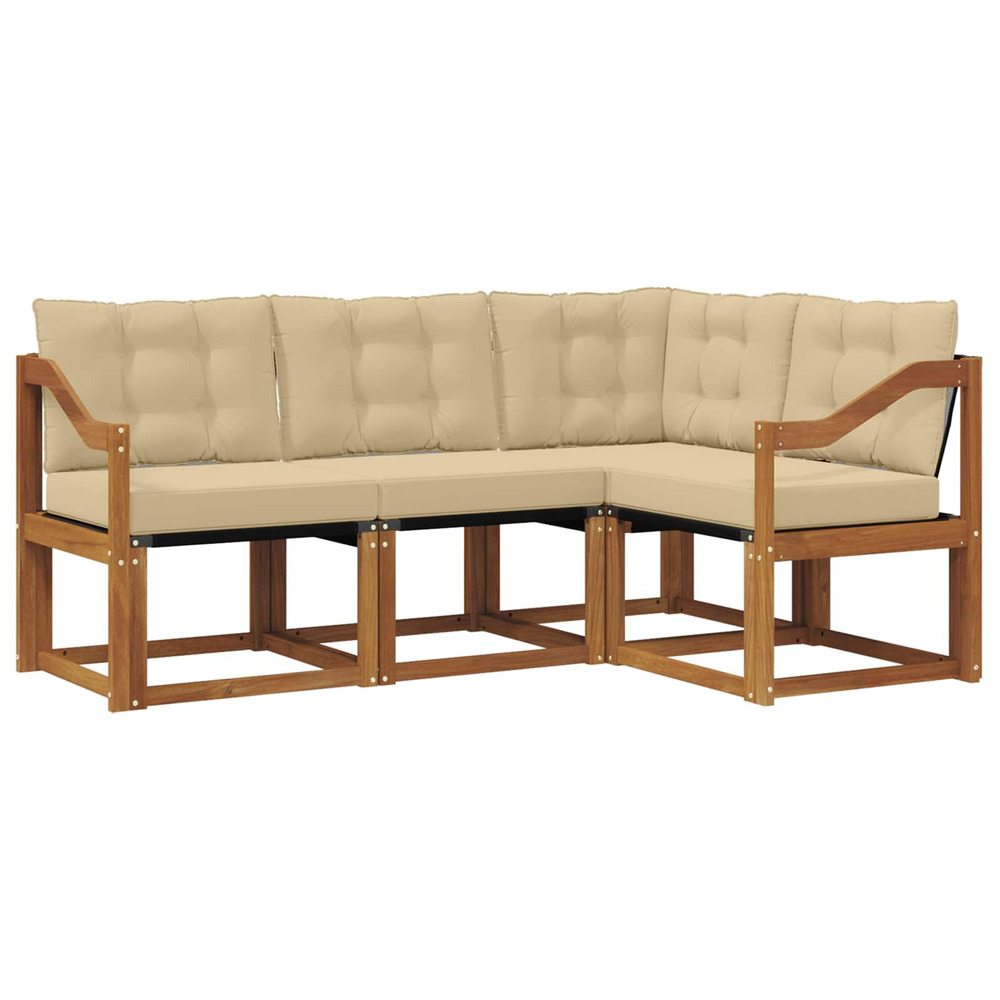 Ensemble de canapés d'extérieur 4 pcs naturel et beige