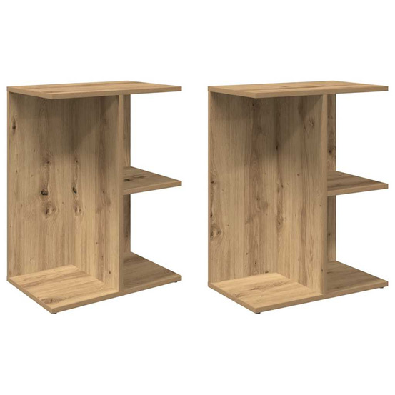 Tables de chevet 2 pcs chêne artisanal bois d'ingénierie
