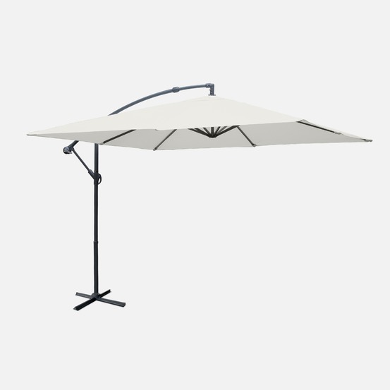 Parasol déporté carré 3x3m hardelot , mat excentré, 8 baleines, toile 180g déperlante