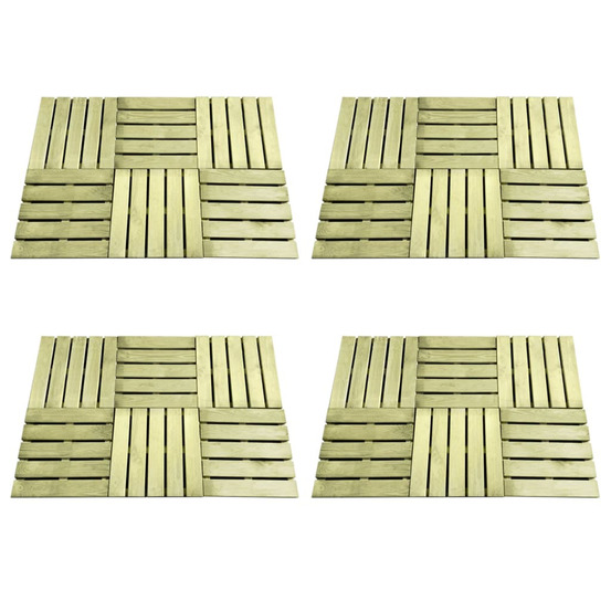 Dalles de terrasse 24 pcs 50x50 cm bois vert