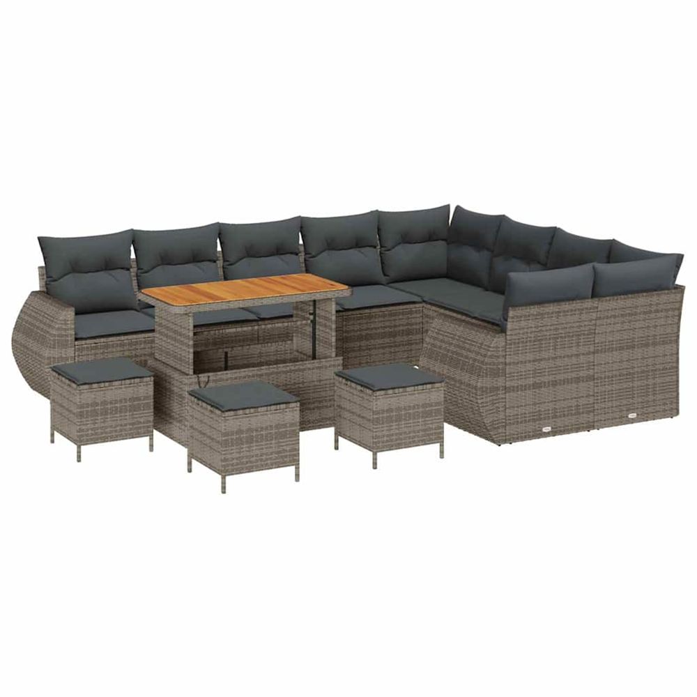 Ensemble de canapé de jardin 13 pc 13-nombre de places gris
