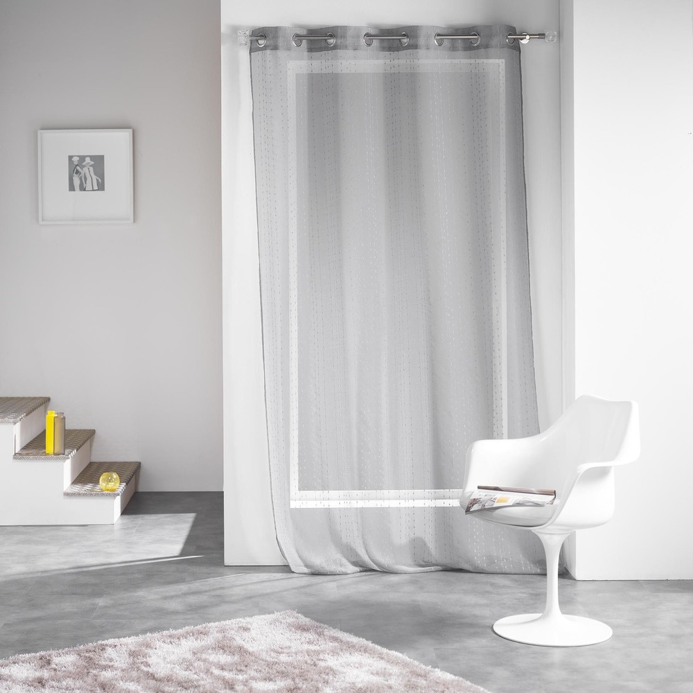 Panneau a oeillets rideau voile sable fils coupes frizy
