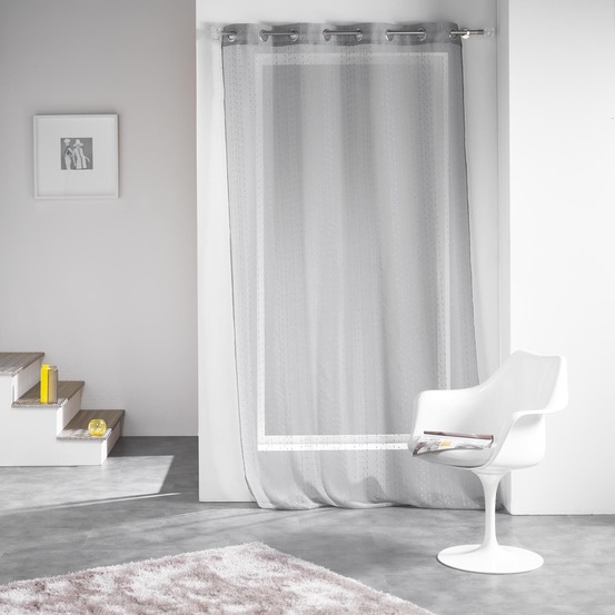 Panneau a oeillets rideau voile sable fils coupes frizy
