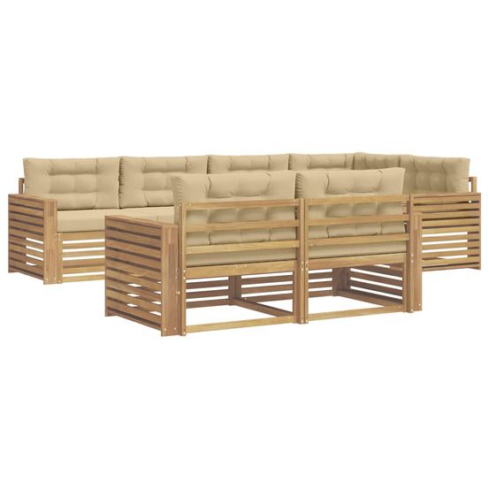 Ensemble de canapés d'extérieur 7 pc blanc et beige polyester
