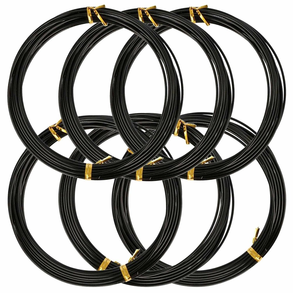 6 fils d'aluminium 5 m x 1,5 mm - noir
