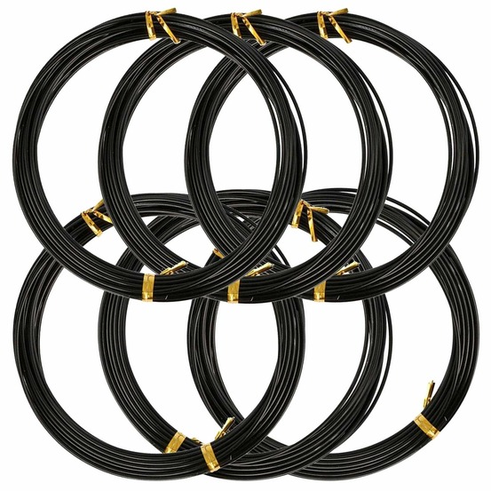6 fils d'aluminium 5 m x 1,5 mm - noir