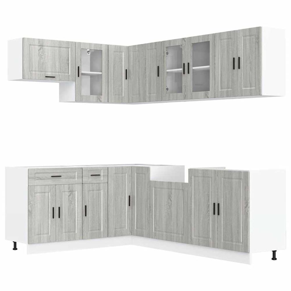 Ensemble d'armoires de cuisine 11 pcs porto bois d'ingénierie