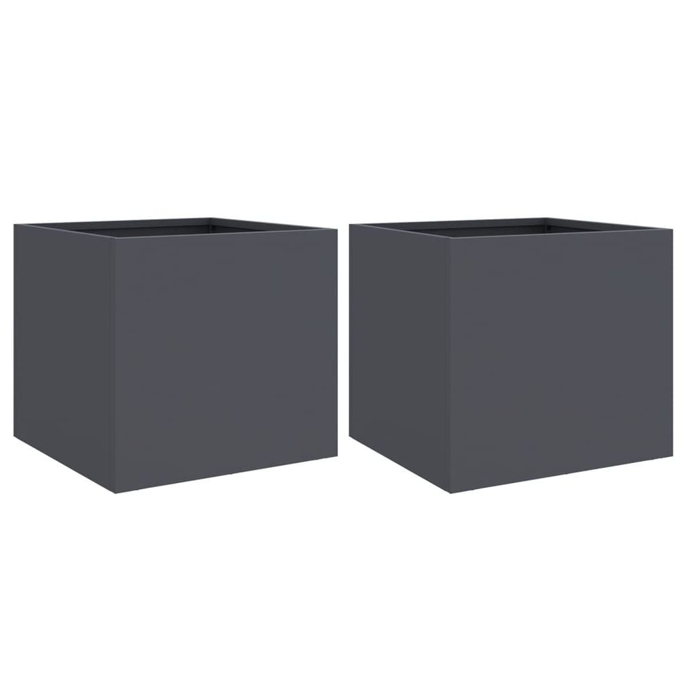 Jardinières 2 pcs anthracite 32x30x29 cm acier laminé à froid