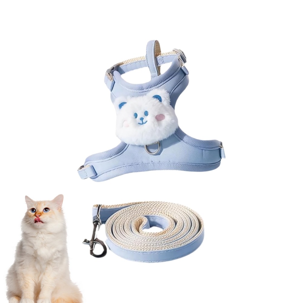 Laisse réglable pour chat - 1.2m, bleu