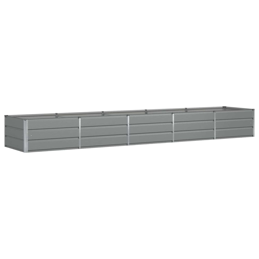 Jardinière gris clair 400 x 80 x 45 cm acier