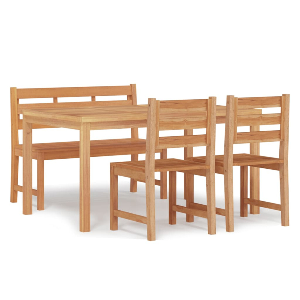 Ensemble à manger de jardin 4 pcs bois de teck massif