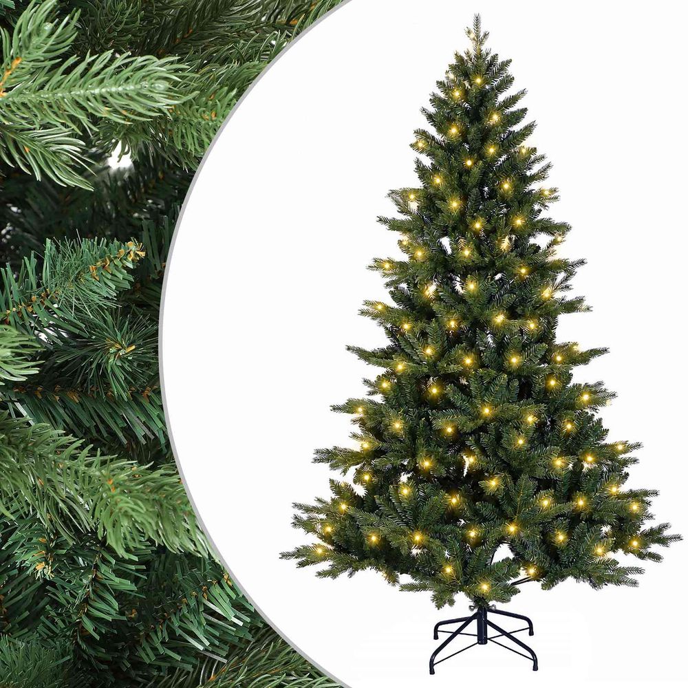 Sapin de noël artificiel à branches articulées 150 cm 150 led