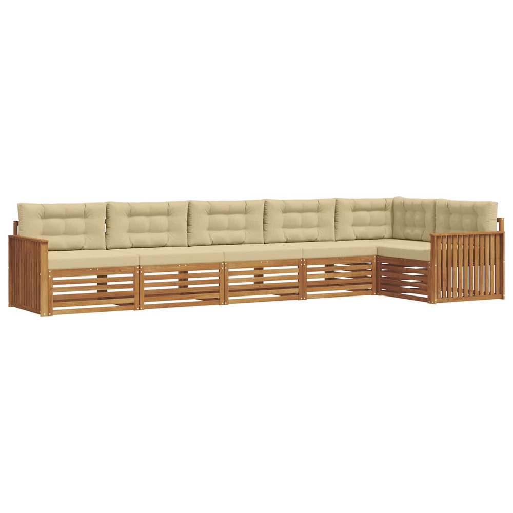 Ensemble de canapés d'extérieur 6 pcs naturel et beige