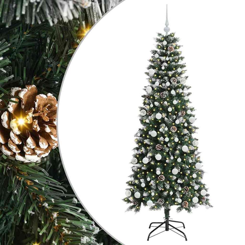 Sapin de noël artificiel vert 180 cm pvc, plastique et acier