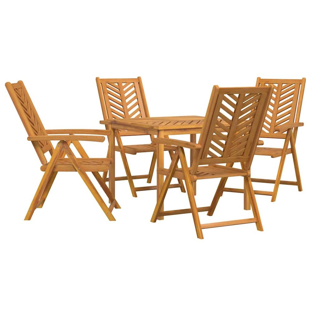 Ensemble de salle à manger pour jardin 5 pc marron
