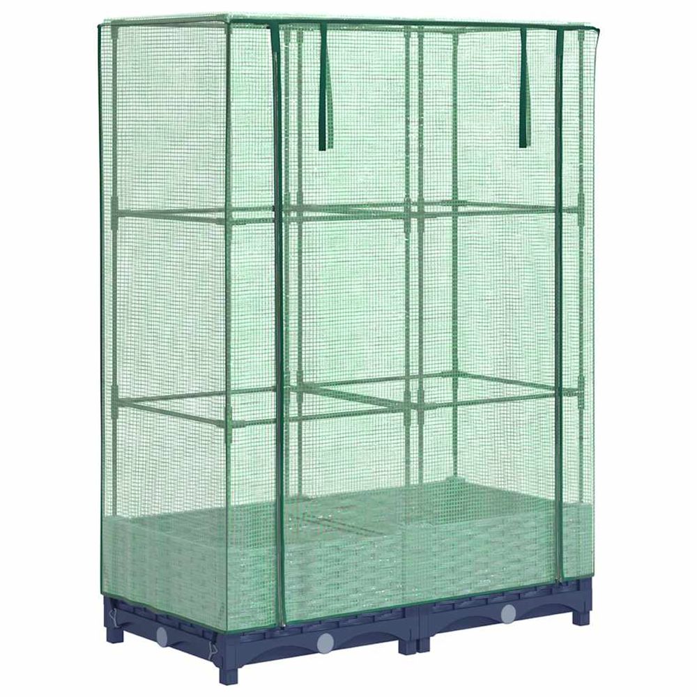 Jardinière d'extérieur surélevée avec housse aspect rotin 80x40x123 cm