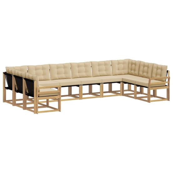 Ensemble de canapés d'extérieur 10 pc blanc et beige
