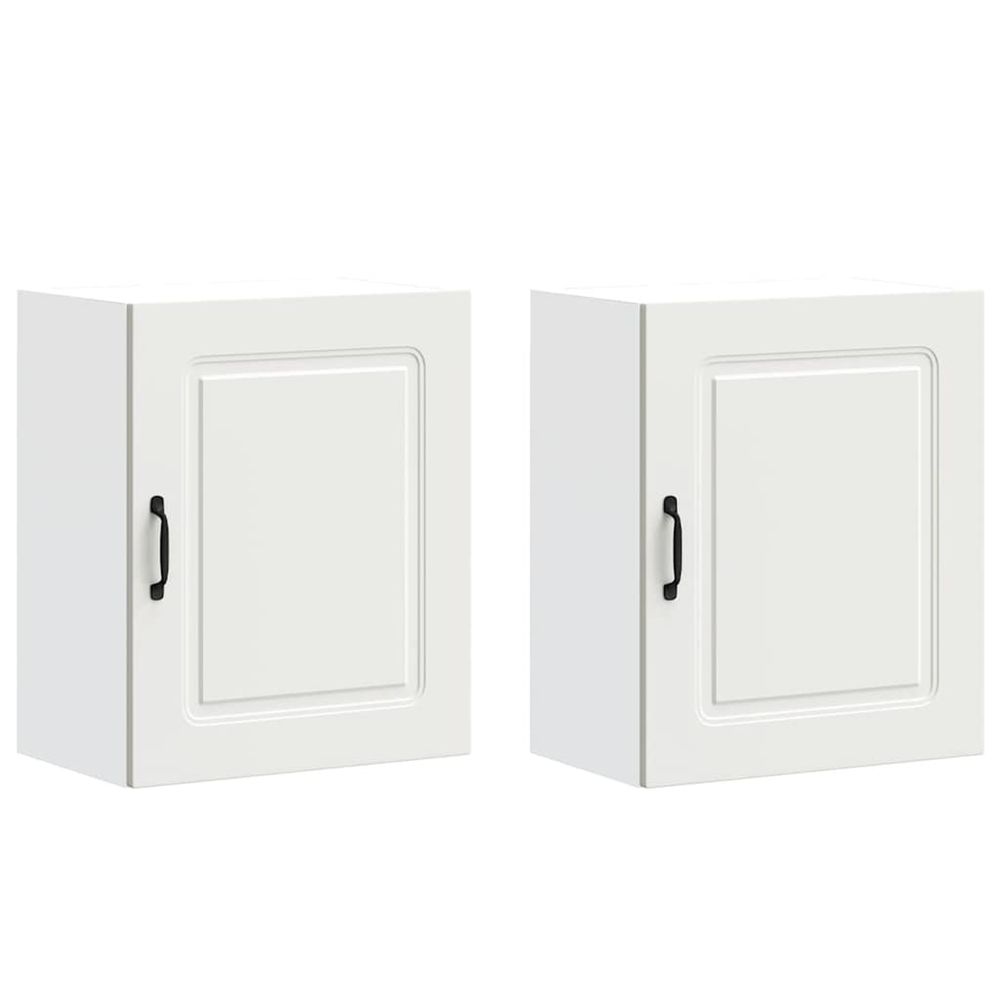 Armoires murales de cuisine 2pcs kalmar blanc bois d'ingénierie