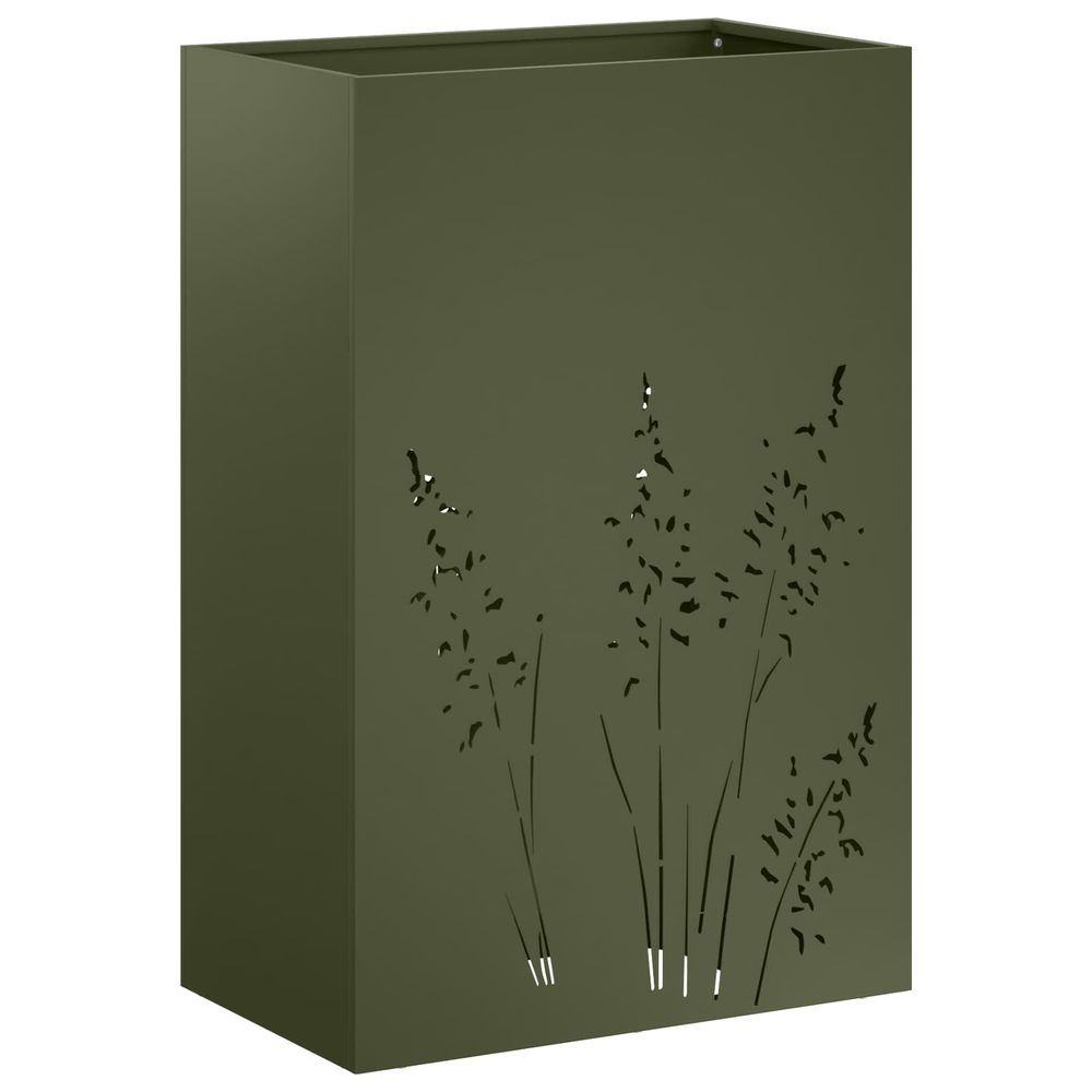 Cache-pot de jardin vert olive 50 x 30 x 75 cm