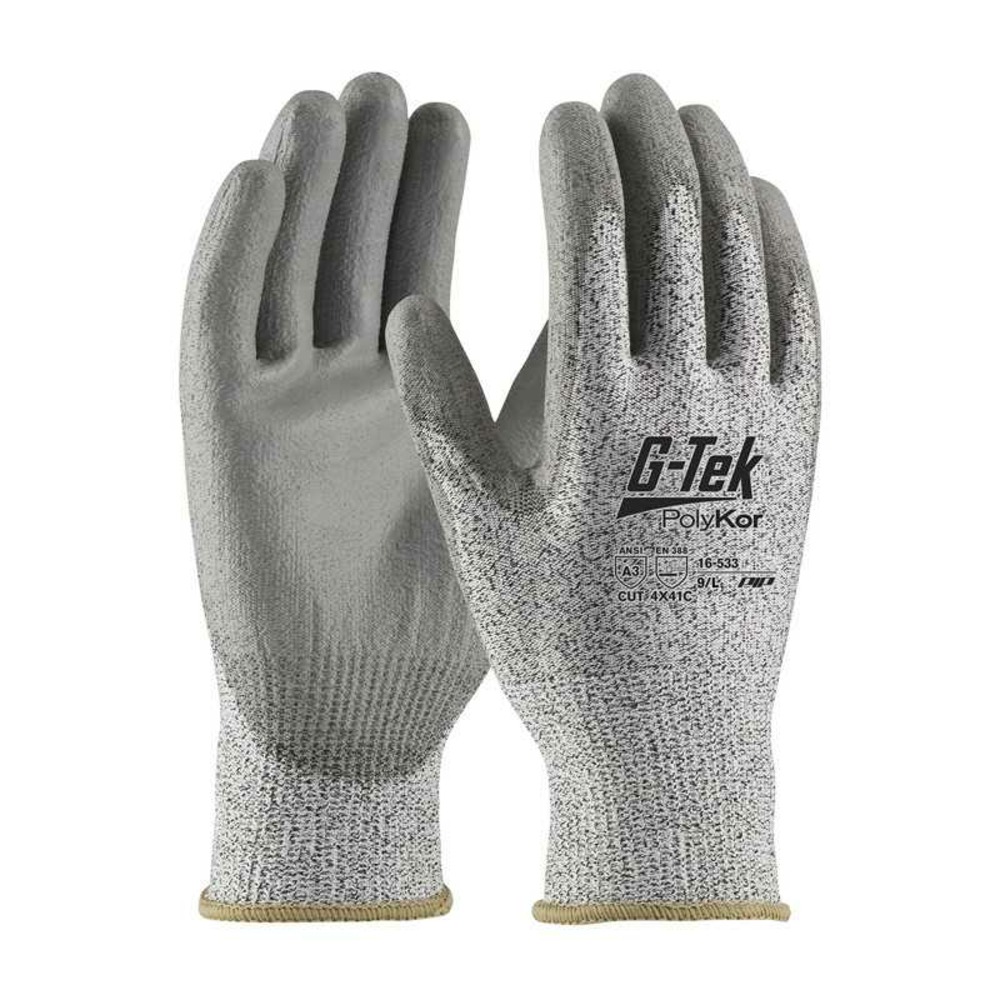 Gants g tek® polykor™ enduit polyuréthane anti coupure c gris t9 pip 16 533 9