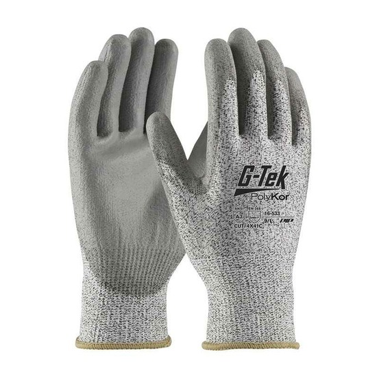 Gants g tek® polykor™ enduit polyuréthane anti coupure c gris t9 pip 16 533 9