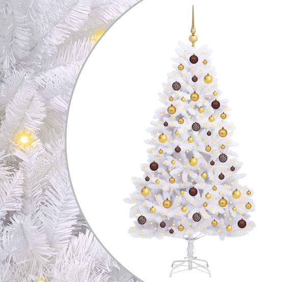 Sapin de noël artificiel 180 cm pvc et acier blanc
