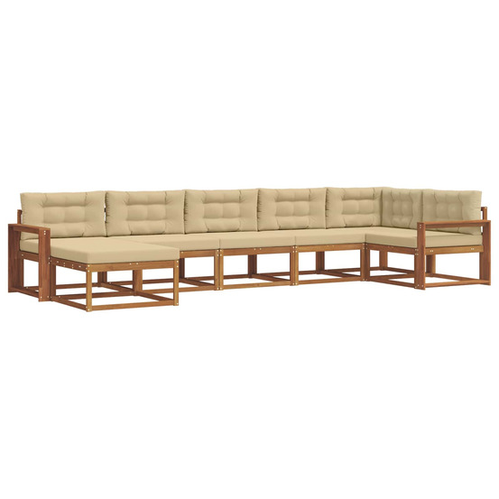 Ensemble de canapés d'extérieur 7 pcs naturel et beige