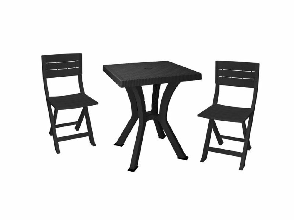 Table rigoletto en polypropylène, 60 x 60 cm, anthracite