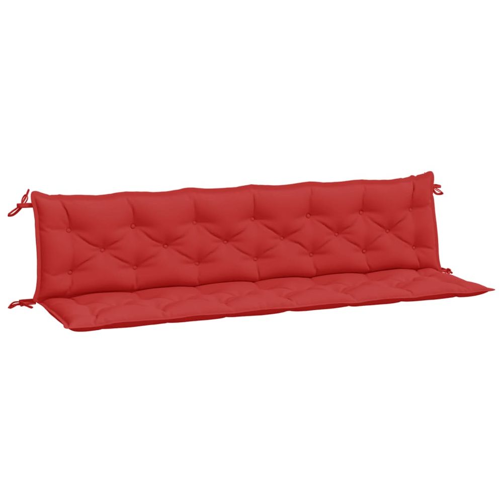 Coussins de banc de jardin 2 pcs rouge 200x50x7 cm tissu oxford
