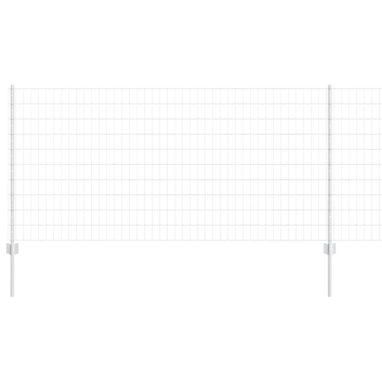 Clôture avec poteau argenté 1 x 10 m acier