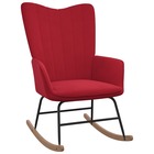 Chaise à bascule rouge bordeaux velours