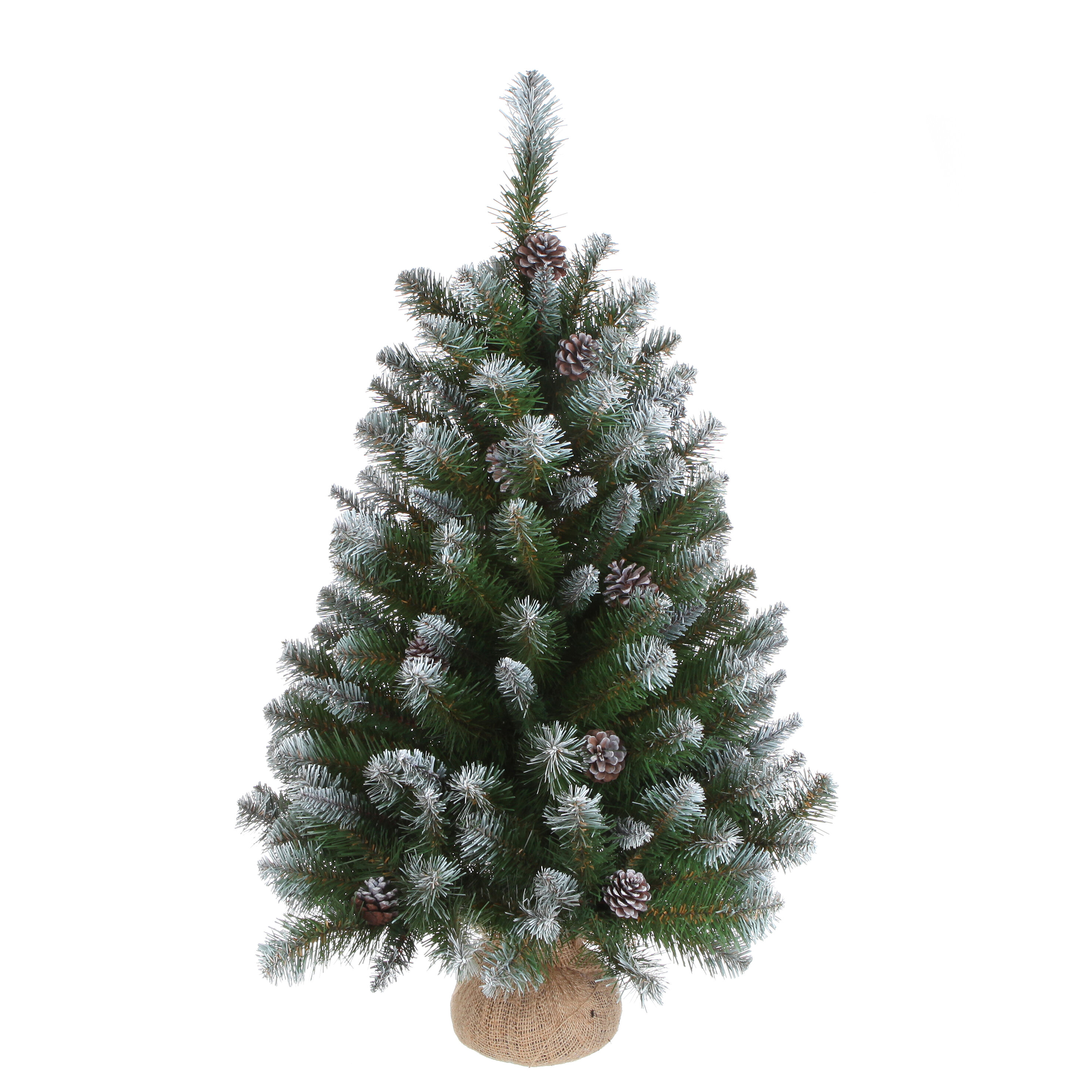 Triumph tree sapin de noël artificiel en jute - christmas tree h90 x ø71 cm - enneigé - frosted green