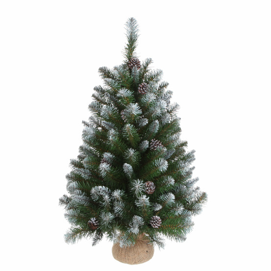 Triumph tree sapin de noël artificiel en jute - christmas tree h90 x ø71 cm - enneigé - frosted green