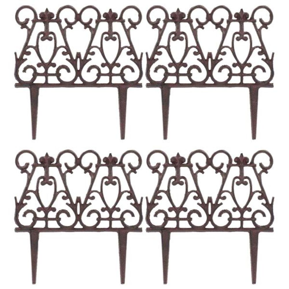 Bordure de jardin en fonte victorienne lot de 4