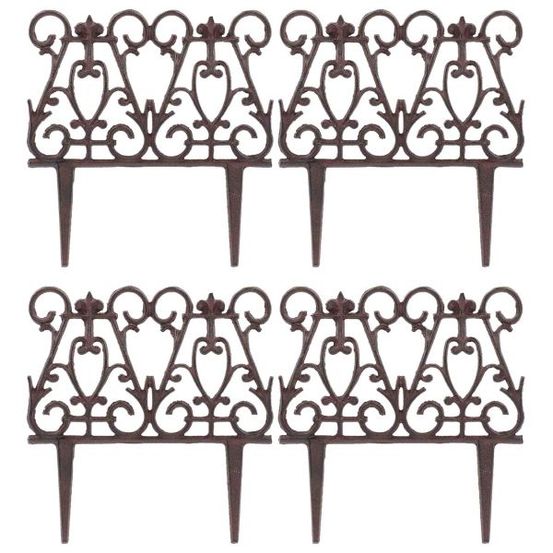 Bordure de jardin en fonte victorienne lot de 4