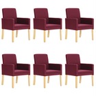 Chaises de salle à manger 6 pcs rouge bordeaux similicuir