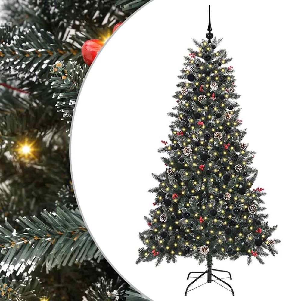 Sapin de noël artificiel vert 180 cm pvc, plastique et acier