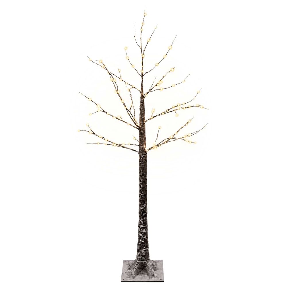 Sapin de noël enneigé avec led marron 22 x 22 x 120 cm