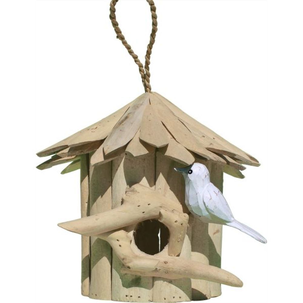 Nichoir rond en bois d'albésia 23 x 22 cm