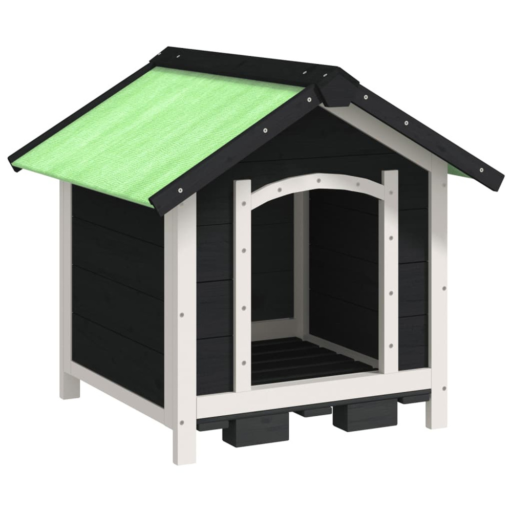 Chenil gris 65x65x61,5 cm bois de pin solide