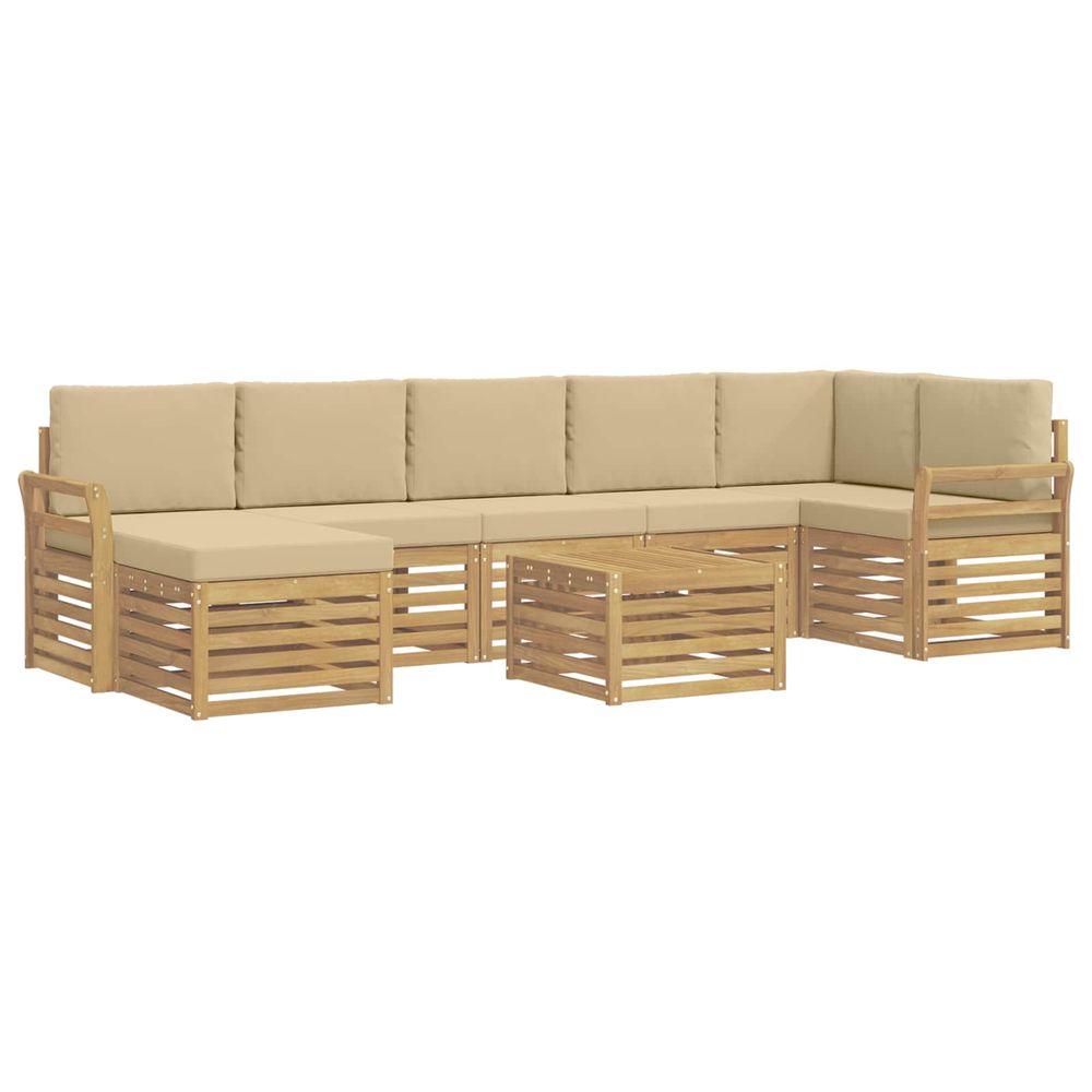 Ensemble de canapés d'extérieur 8 pc blanc et beige polyester