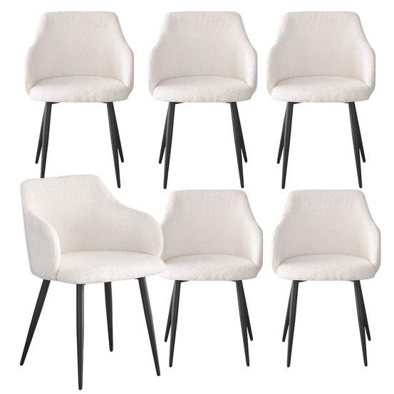 Lot de 6 chaises tissu bouclette