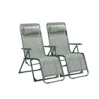 Lot 2 fauteuils de jardin relax pliants luno vert chiné   creador®