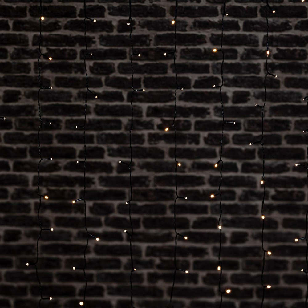 Rideau de façade extérieur 204 led blanc chaud