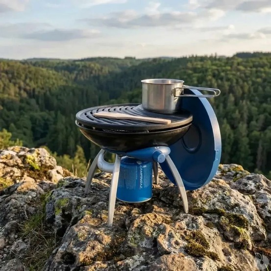 Réchaud party grill cv 3 en 1 allumage piezo 1350w ø32cm 805cm2