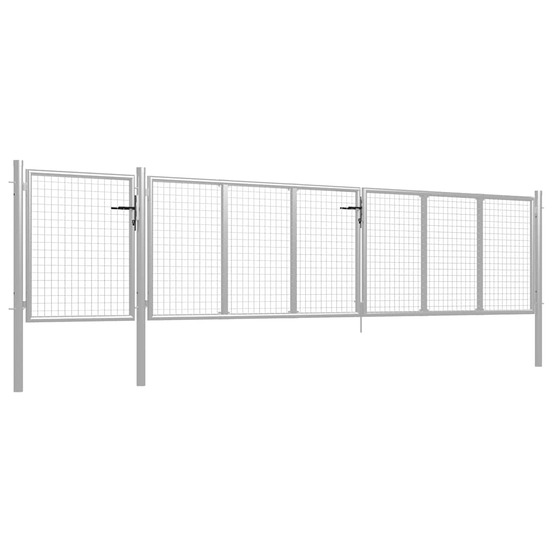 Portail de jardin en acier 500 x 100 cm argenté