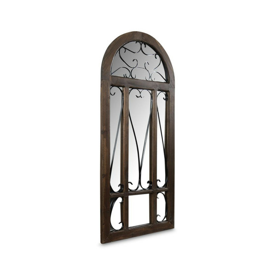 Miroir ancien vertical bois marron - décoration d'autrefois