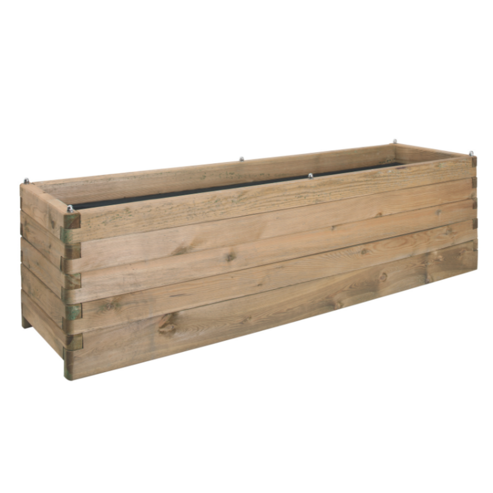 Bac à fleurs rectangulaire en bois oléa - 180 x 50 x 50 cm