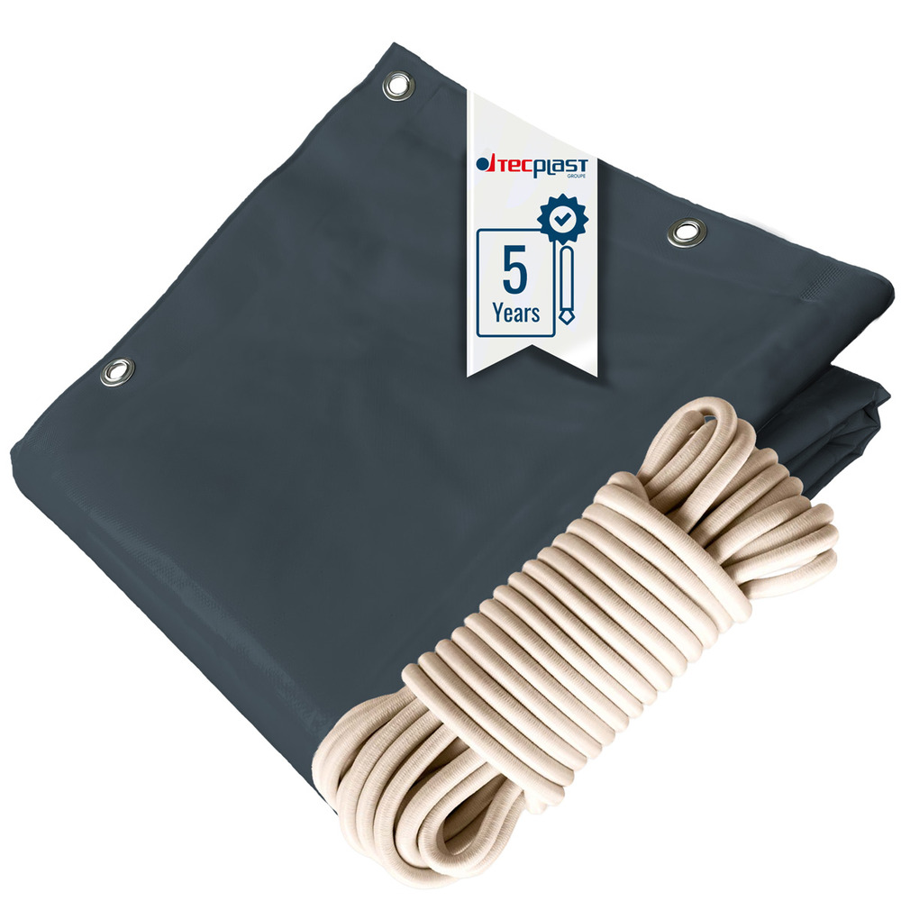 Pack toile pergola gris anthracite 3x4 m tecplast lp506pr + sandow ivoire 20m