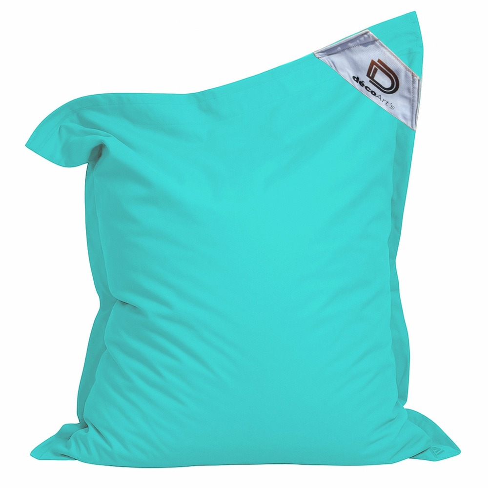 Pouf xxl intérieur extérieur déhoussable en tissu bleu 140x180cm